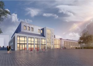 Stadt Velbert Neubau Bürgerforum Niederberg Eingangsbereich Südwestfassde